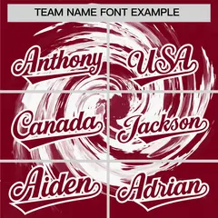 White Crimson Swirl Graffiti Baseball Jersey 3