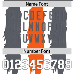White Dark Gray and Orange Graffiti Flag Football Jersey 4