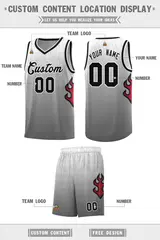 White Dark Gray Black Flame Gradient Basketball Jersey 2