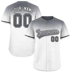 White Dark Gray Gradient Authentic Baseball Jersey 1