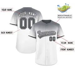 White Dark Gray Gradient Authentic Baseball Jersey 2