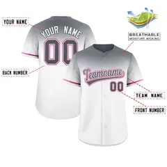 White Dark Gray Gradient Authentic Baseball Jersey 2