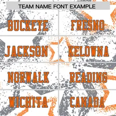 White Dark Gray-Orange Star Graffiti Football Jersey 3