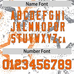 White Dark Gray-Orange Star Graffiti Football Jersey 4
