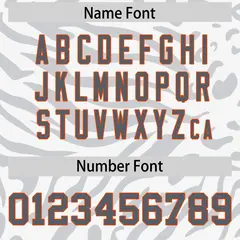 White Dark Gray-Orange Zebra Stripes Football Jersey 4