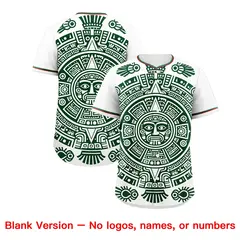 White Dark Green Red Graffiti Mexican Style Baseball Jersey 2