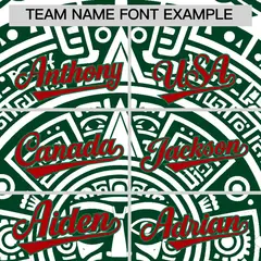 White Dark Green Red Graffiti Mexican Style Baseball Jersey 4