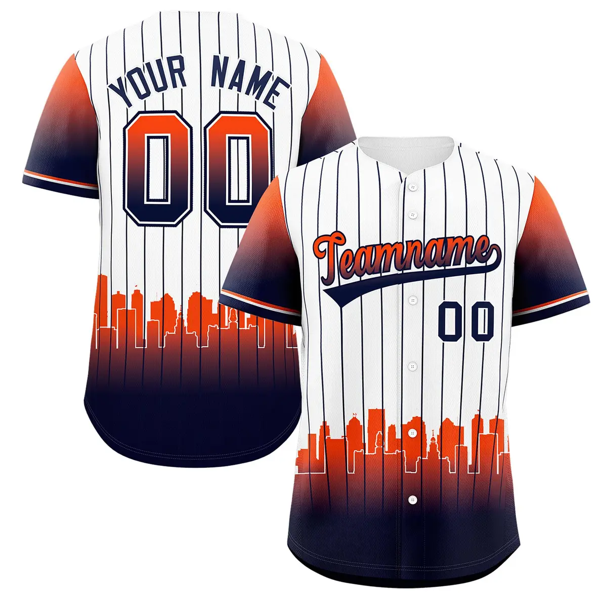 White Detroit City Silhouette Authentic Baseball Jersey