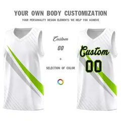 White Diagonal Pinstripe Color Block Basketball Jersey 3