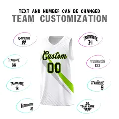 White Diagonal Pinstripe Color Block Basketball Jersey 4