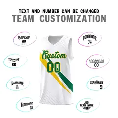 White Diagonal Pinstripe Color Block Basketball Jersey 4