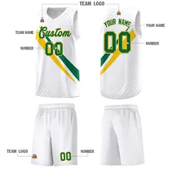 White Diagonal Pinstripe Color Block Basketball Jersey 5
