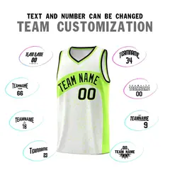 White Fluorescent Green Dot Graffiti Irregular Pattern Basketball Jersey 4
