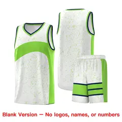 White Fluorescent Green Dot Graffiti Irregular Pattern Basketball Jersey 7