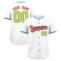 White Fluorescent Green Midnight Blue Stitched Baseball Jersey