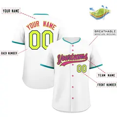 White Fluorescent Green Midnight Blue Baseball Jersey 2
