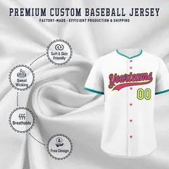 White Fluorescent Green Midnight Blue Baseball Jersey 3