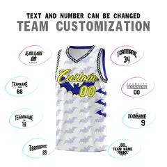 White Fluorescent Yellow Bat Pattern Halloween Basketball Jersey 4