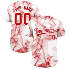 White Fumes Graffiti Pattern Authentic Baseball Jersey