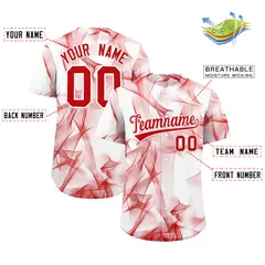 White Fumes Graffiti Pattern Authentic Baseball Jersey 2