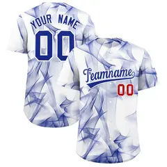 White Fumes Graffiti Pattern Authentic Baseball Jersey