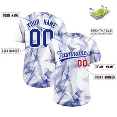 White Fumes Graffiti Pattern Authentic Baseball Jersey 2