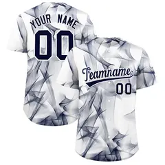 White Fumes Graffiti Pattern Authentic Baseball Jersey