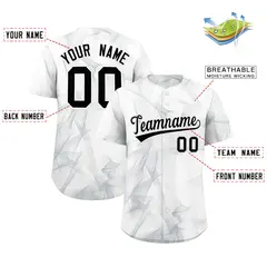 White Fumes Graffiti Pattern Authentic Baseball Jersey 2