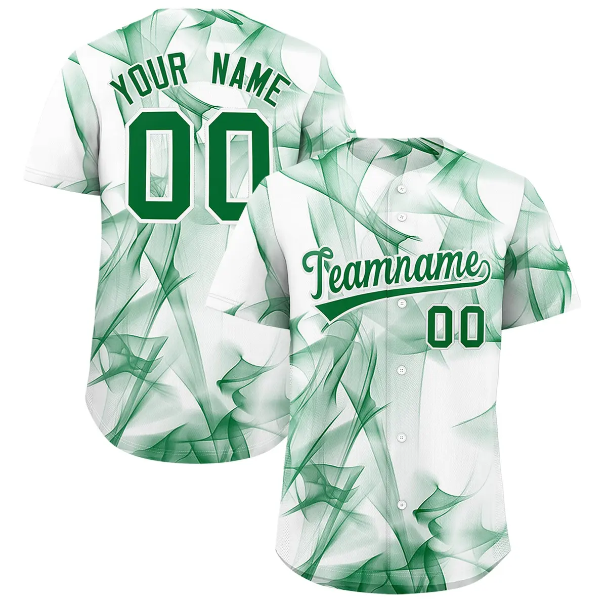 White Fumes Graffiti Pattern Authentic Baseball Jersey