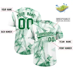 White Fumes Graffiti Pattern Authentic Baseball Jersey 2