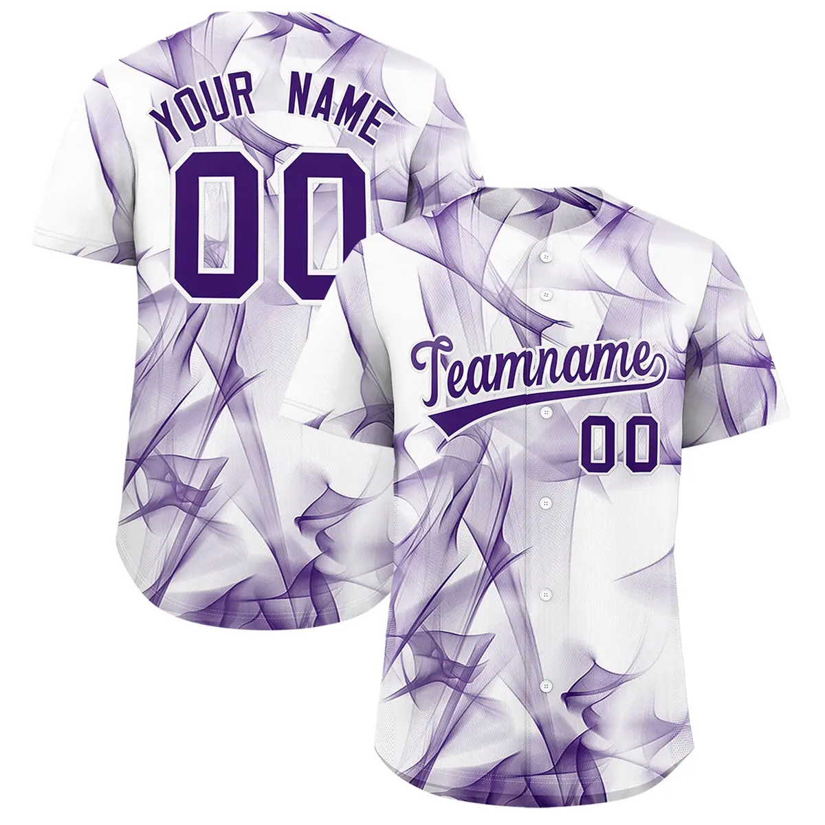 White Fumes Graffiti Pattern Authentic Baseball Jersey