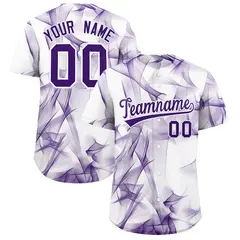 White Fumes Graffiti Pattern Authentic Baseball Jersey