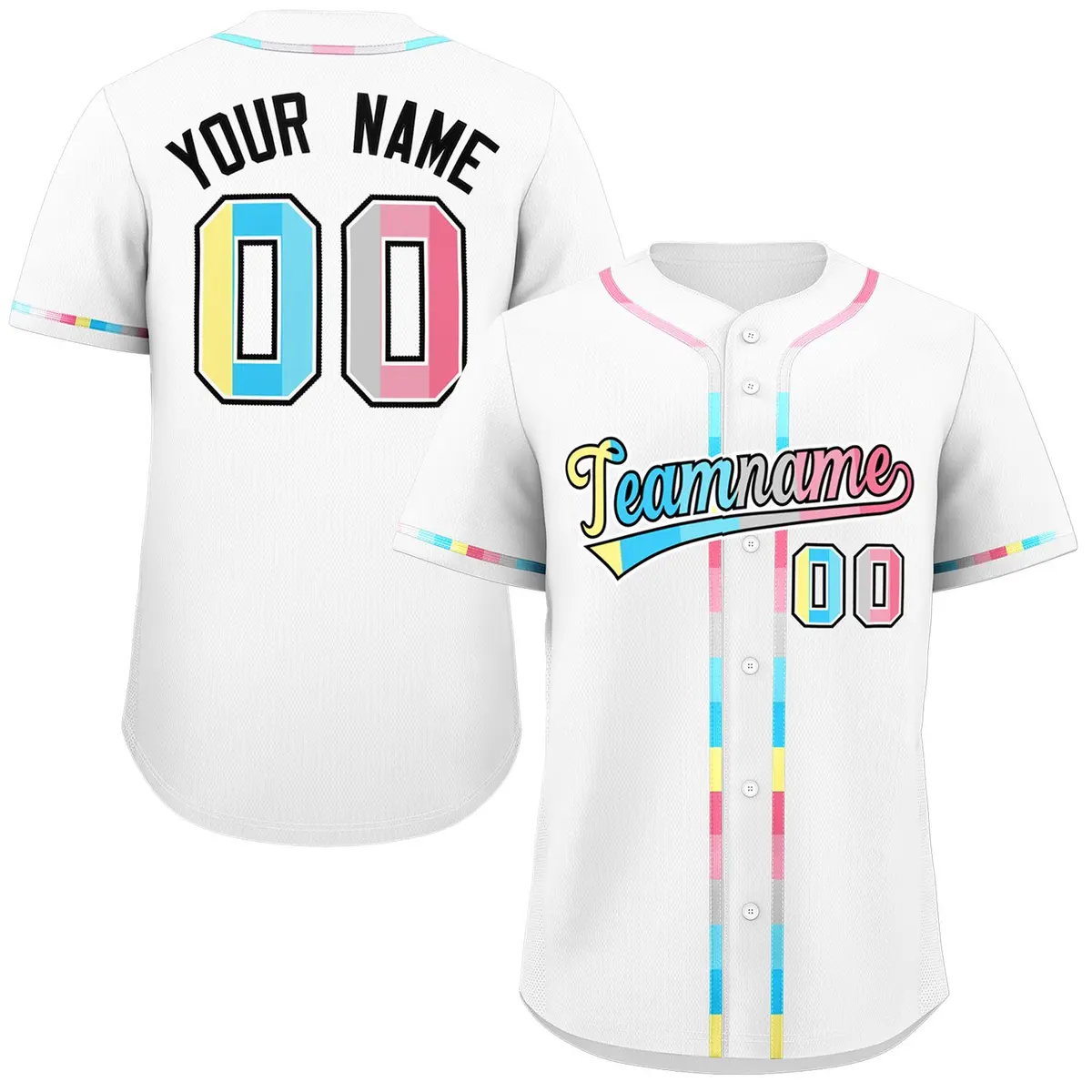 White Genderflux Pride Month Classic Baseball Jersey