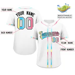 White Genderflux Pride Month Classic Baseball Jersey 2