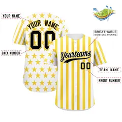 White Gold American Flag Graffiti Pattern Baseball Jersey 2