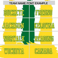 White Gold and Kelly Green Graffiti Flag Football Jersey 3