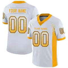 White Gold-Black Drift Mesh Football Jersey 1