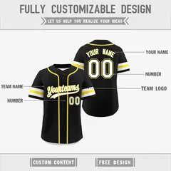 White Gold Black Reversible Two-Button Baseball Jersey 3