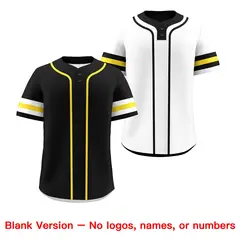 White Gold Black Reversible Two-Button Baseball Jersey 9