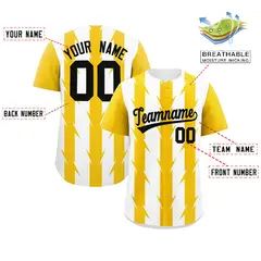 White Gold Blade Pattern Raglan Baseball Jersey 2
