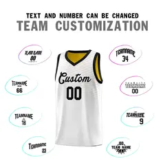 White Gold Chest Slash Pattern Basketball Jersey 3