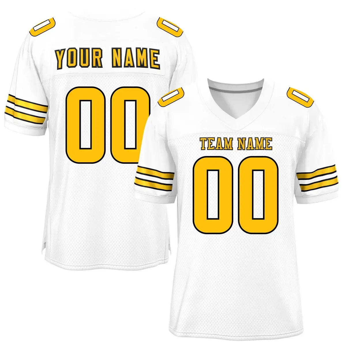 White Gold Classic Mesh Authentic Football Jersey
