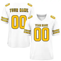 White Gold Classic Mesh Authentic Football Jersey 1
