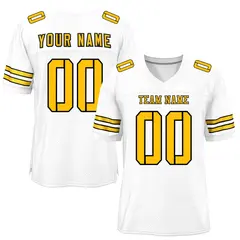 White Gold Classic Mesh Authentic Football Jersey 1