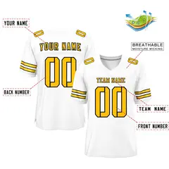 White Gold Classic Mesh Authentic Football Jersey 2
