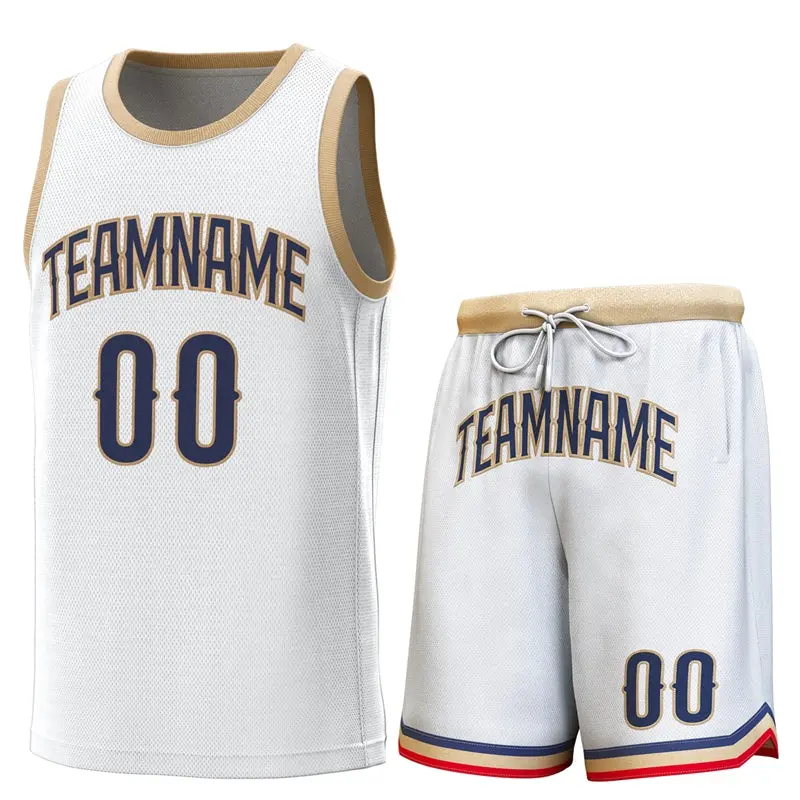 White Gold Classic Sets Basketball Jersey