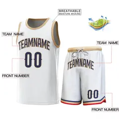 White Gold Classic Sets Basketball Jersey 2