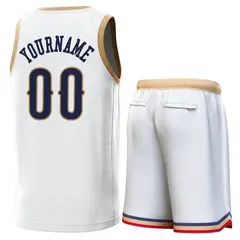 White Gold Classic Sets Basketball Jersey 3