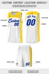 White Gold Classic Sets Basketball Jersey 5