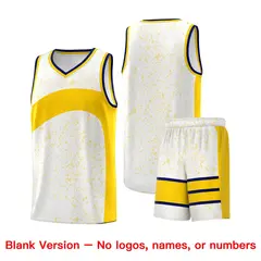 White Gold Dot Graffiti Irregular Pattern Basketball Jersey 7